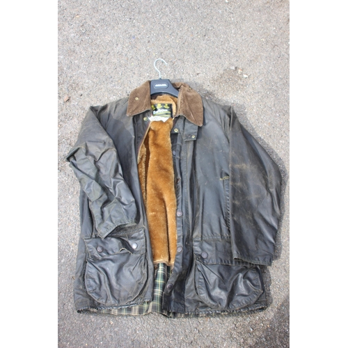 431 - BARBOUR BEAUFORT WAX JACKET WITH LINER AND ONE OTHER 
23CM