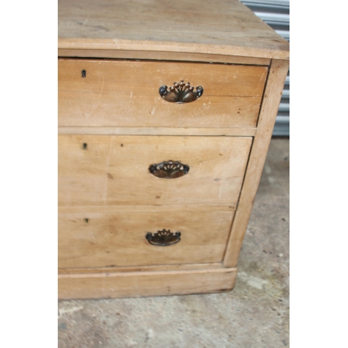 95 - VICTORIAN PINE CHEST OF DRAWERS 
92 X 53 X 78CM