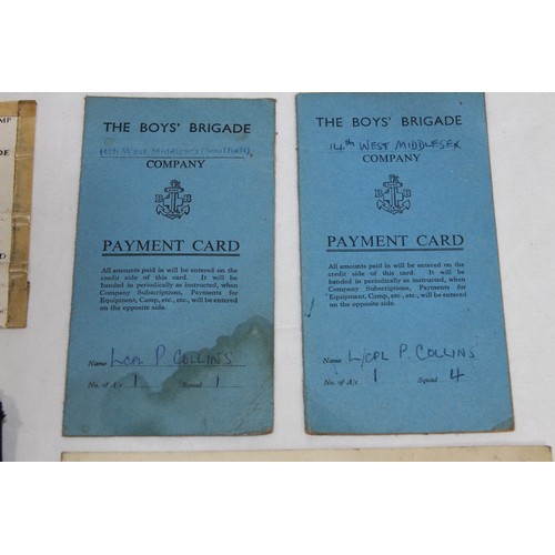 533 - BOYS BRIGADE EPHEMERA AND Boy Scout BELT