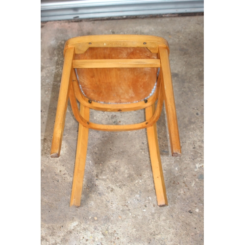 51 - VINTAGE  DROP LEAF TABLE AND FOUR STOE CHAIRS 
89 X 107 X 77CM