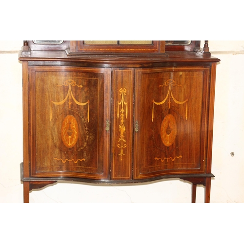 88 - EDWARDIAN INLAID CHIFFONIER 
107 X 46 X 217CM