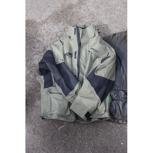 431 - BARBOUR BEAUFORT WAX JACKET WITH LINER AND ONE OTHER 
23CM