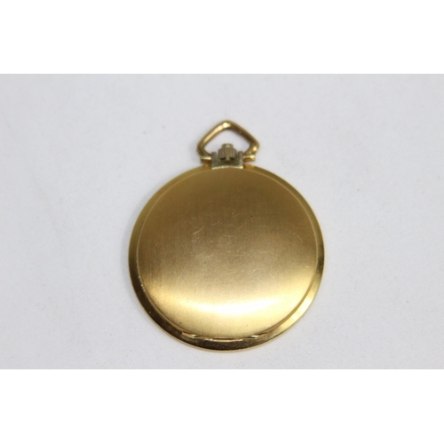 657 - GOLD PLATED SWISS MADE 17 JEWEL INCABLOC FULL HUNTER POCKET WATCH BY ARNEX