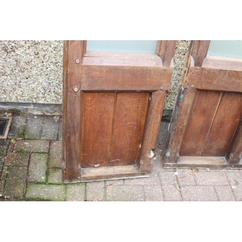 86 - VINTAGE OAK CHURCH DOORS 
195 X 88CM AND 195 X 48CM