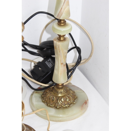 138 - QUANTITY OF FIGURED LAMPS ETC
38CM