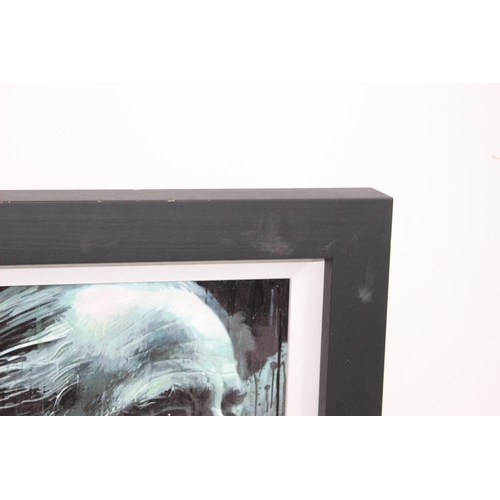 123 - ZINSKY MARLON BRANDO HAND EMBELLISHED CANVAS 
51 X 51CM