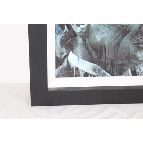 123 - ZINSKY MARLON BRANDO HAND EMBELLISHED CANVAS 
51 X 51CM