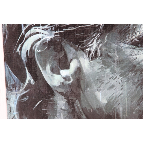 123 - ZINSKY MARLON BRANDO HAND EMBELLISHED CANVAS 
51 X 51CM