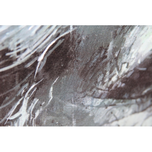 123 - ZINSKY MARLON BRANDO HAND EMBELLISHED CANVAS 
51 X 51CM