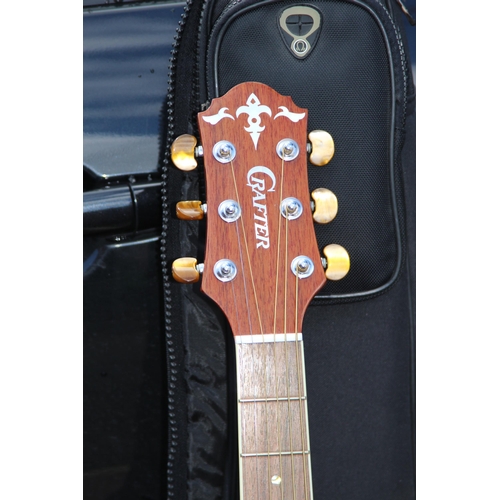 448 - LEFT HANDED CRAFTER GUITAR IN CASE