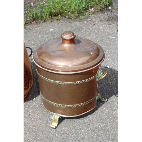 453 - COPPER COAL BUCKET AND SCUTTLE