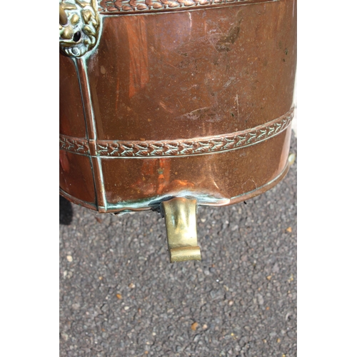 453 - COPPER COAL BUCKET AND SCUTTLE