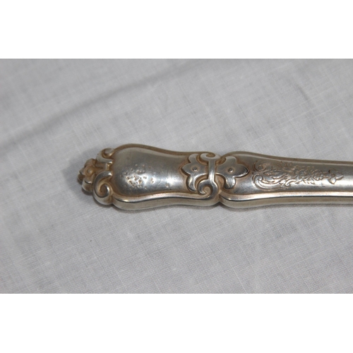 1055 - SILVER HANDLED LETTER OPENER WITH MOTHER OF PEARL BLADE - SHEFFIELD CIRCA 1880