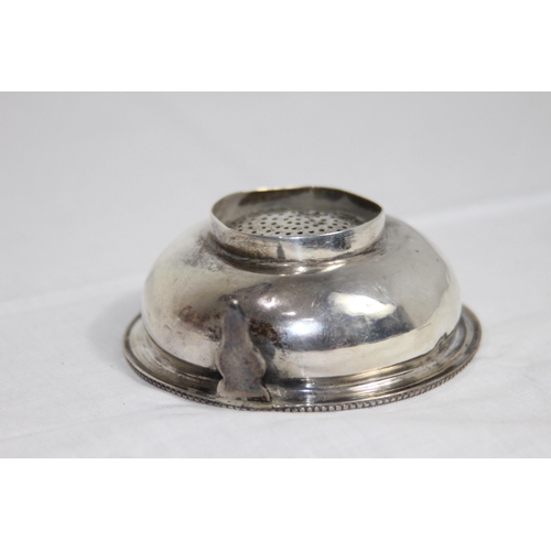 1076 - DRAGON CRESTED GEORGIAN SILVER WINE FUNNEL SIFTER SECTION WITH RUBBED HALLMARKS - CIRCA 1790 - 48G