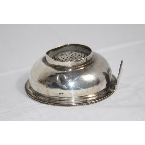 1076 - DRAGON CRESTED GEORGIAN SILVER WINE FUNNEL SIFTER SECTION WITH RUBBED HALLMARKS - CIRCA 1790 - 48G