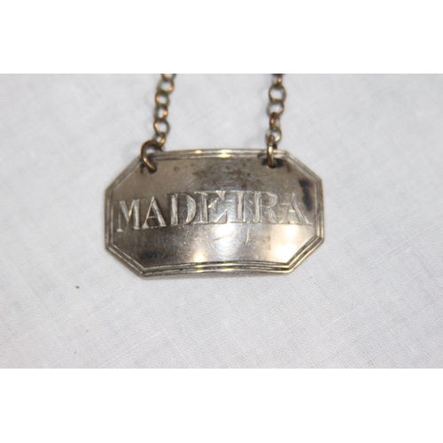 1114 - GEORGE IV SILVER MADEIRA DECANTER LABEL BY GEORGE PIERCY - LONDON 1822 - 10G