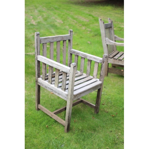 152 - 3 X WOODEN GARDEN CHAIRS AND TABLE 
92 X 92 X 95CM