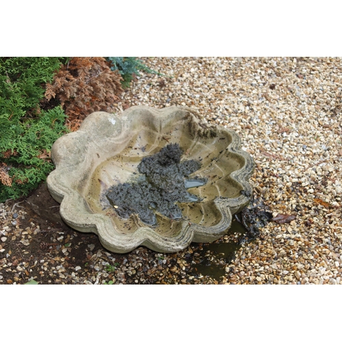 154 - STONE BIRD BATH TOP 
51 X 45CM