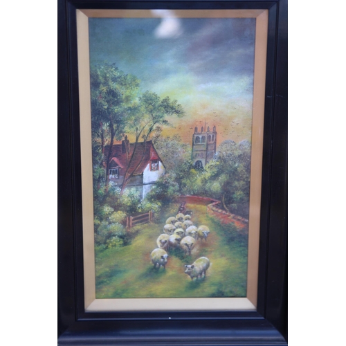 173 - VINTAGE OIL ON CANVAS SIGNED F.E WELTON PLUS 3 OTHERS 
74 X 54CM