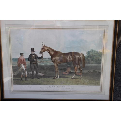 177 - 3 X VINTAGE HORSE SCENE PRINTS 
96 X 70CM