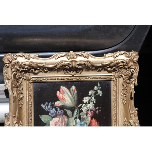 186 - OIL ON BOARD OF STILL LIFE IN ORNATE FRAME 
32 X 43CM