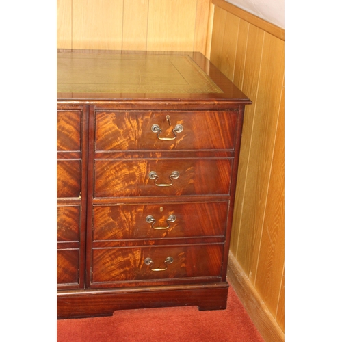 27 - REPRODUCTION 6 DRAWER FILING CUPBOARD LEATHER TOPPED 
104 X 69 X 79CM