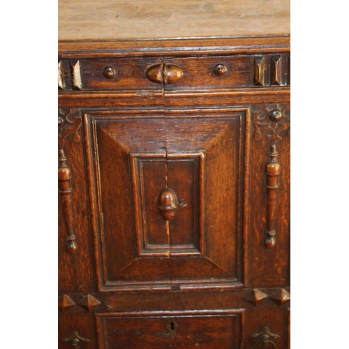 29 - EDWARDIAN OAK CARVED SIDEBOARD  
119 X 78 X 58CM