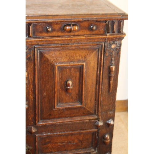 29 - EDWARDIAN OAK CARVED SIDEBOARD  
119 X 78 X 58CM