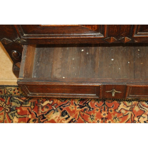 29 - EDWARDIAN OAK CARVED SIDEBOARD  
119 X 78 X 58CM