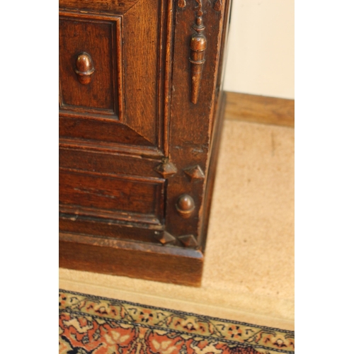 29 - EDWARDIAN OAK CARVED SIDEBOARD  
119 X 78 X 58CM