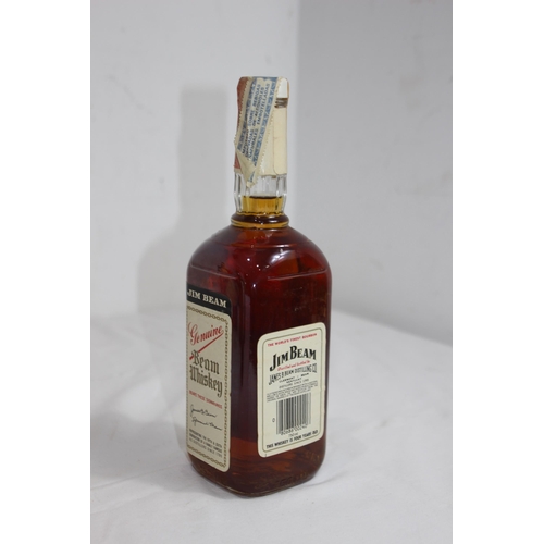 789 - 1970'S OLD BOTTLING SEALED JIM BEAM WHITE LABEOL BOURBON 4 YEAR OLD WHISKEY - 75CLS