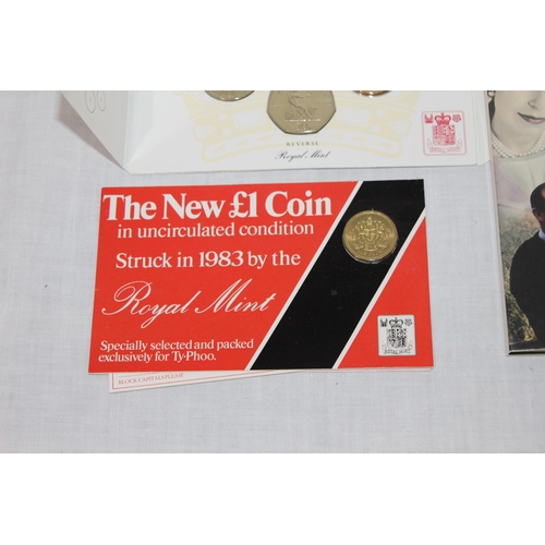 933 - 1986 BRILLIANT UNCIRCULATED COIN COLLECTION, GOLDEN ANNIVERSARY £5 COIN BLISTER PACK AND A 1983 £1 C... 