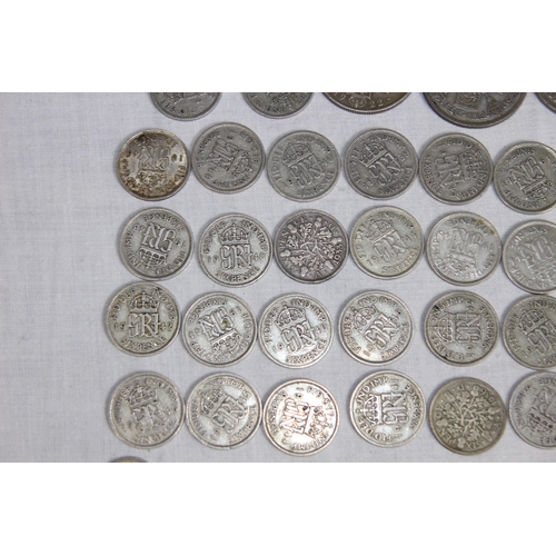 957 - QUANTITY OF BRITISH PRE 1947 SILVER COINS - 250G