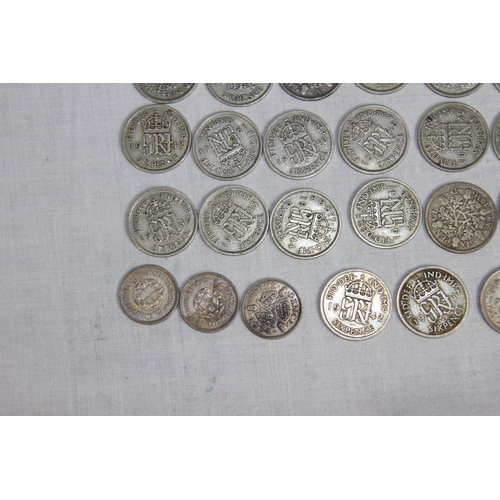 957 - QUANTITY OF BRITISH PRE 1947 SILVER COINS - 250G