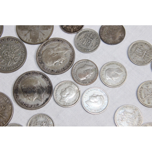 957 - QUANTITY OF BRITISH PRE 1947 SILVER COINS - 250G