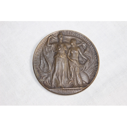 960 - LARGE BRONZE MEDALLION COIN COMMEMORATING THE LOUISIANA PURCHASE EXPOSITION ALSO KNOWN AS THE 1904 S... 