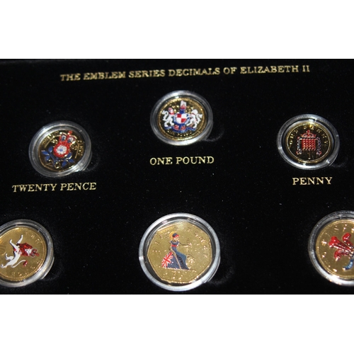 962 - CASECD SET OF THE CHANGING FACE OF BRITAINS COINAGE GOLD EDITION SET WITH IN TWO TRAYS