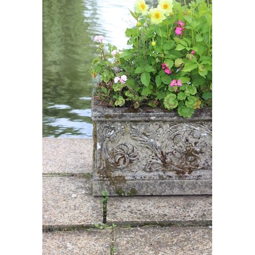 156 - LARGE STONE PLANTER 
109 X 38 X 40CM