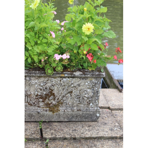 156 - LARGE STONE PLANTER 
109 X 38 X 40CM