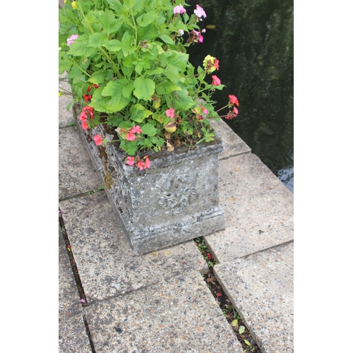 156 - LARGE STONE PLANTER 
109 X 38 X 40CM