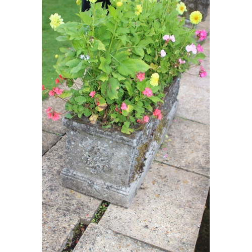 156 - LARGE STONE PLANTER 
109 X 38 X 40CM