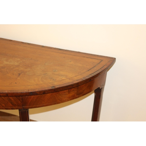 4 - ANTIQUE DEMI LUNE TABLE 
114 X 57 X 71CM