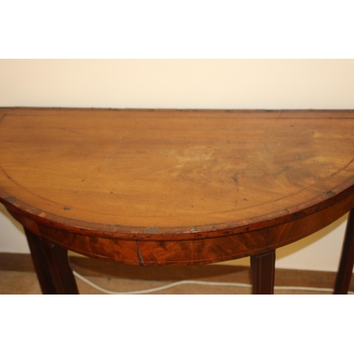 4 - ANTIQUE DEMI LUNE TABLE 
114 X 57 X 71CM