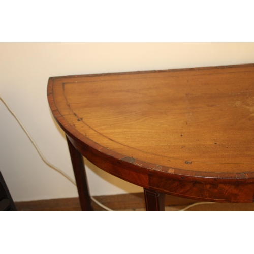 4 - ANTIQUE DEMI LUNE TABLE 
114 X 57 X 71CM