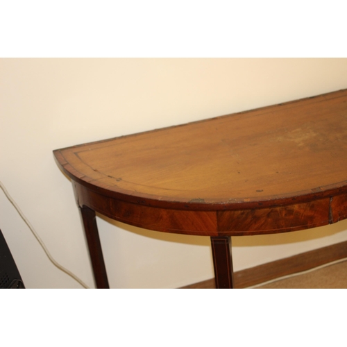 4 - ANTIQUE DEMI LUNE TABLE 
114 X 57 X 71CM