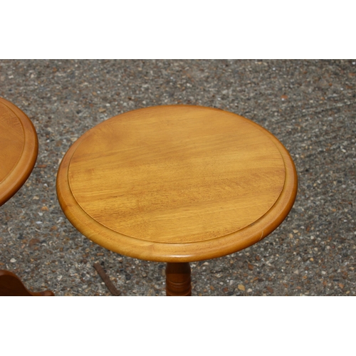 43 - 2 X PINE WINE TABLES 
44 X 58CM