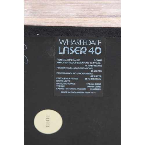 755 - PAIR OF WHARFDALE LASER 40 SPEAKERS 
25 X 24 X 37CM