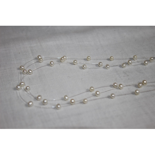 994 - BOXED ERNEST JONES SILVER AND FRESH WATER PEARL NECKLACE