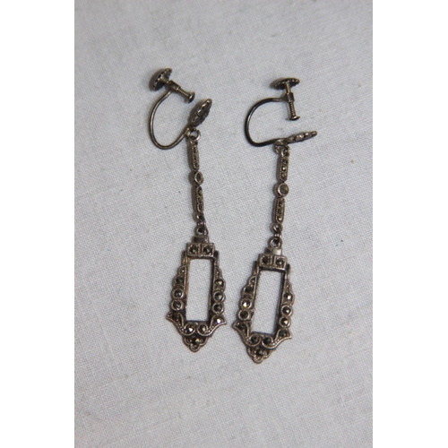 1005 - THREE PAIRS OF SILVER EARRINGS OF DIFFERENT DESIGNS