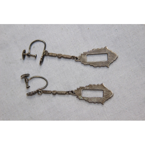 1005 - THREE PAIRS OF SILVER EARRINGS OF DIFFERENT DESIGNS